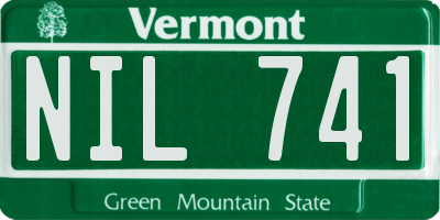 VT license plate NIL741