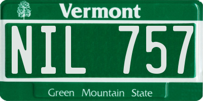 VT license plate NIL757