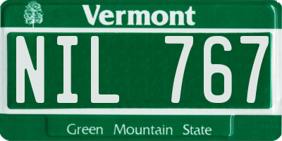VT license plate NIL767