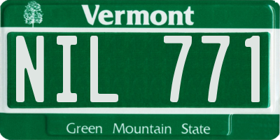 VT license plate NIL771