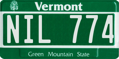VT license plate NIL774