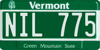VT license plate NIL775