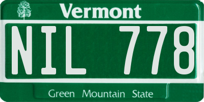 VT license plate NIL778