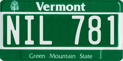 VT license plate NIL781