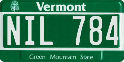VT license plate NIL784