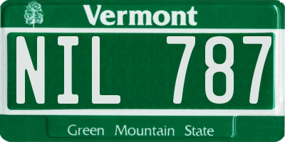 VT license plate NIL787