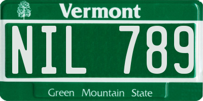 VT license plate NIL789