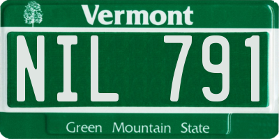 VT license plate NIL791