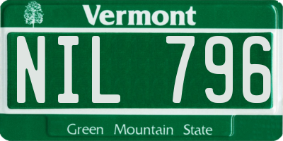 VT license plate NIL796