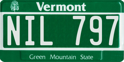VT license plate NIL797