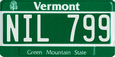 VT license plate NIL799