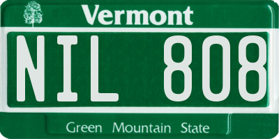 VT license plate NIL808