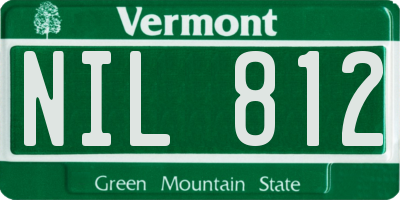 VT license plate NIL812
