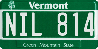 VT license plate NIL814