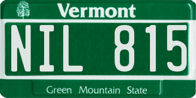 VT license plate NIL815