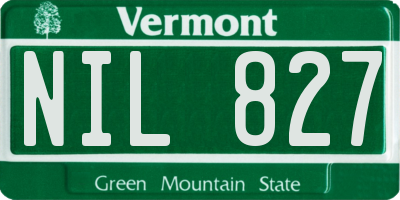 VT license plate NIL827