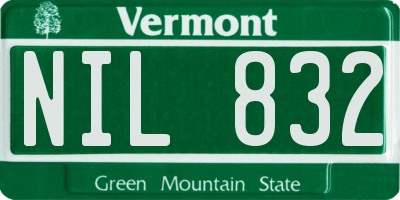 VT license plate NIL832