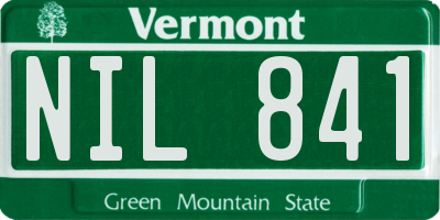 VT license plate NIL841