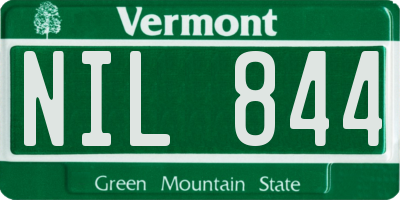 VT license plate NIL844