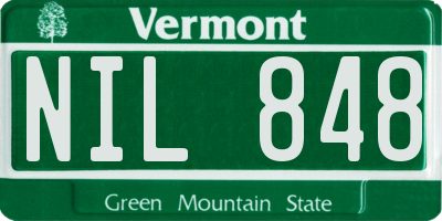 VT license plate NIL848
