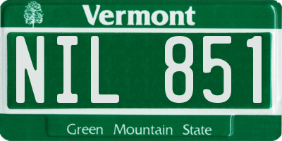 VT license plate NIL851