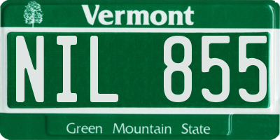 VT license plate NIL855