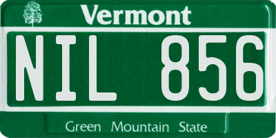 VT license plate NIL856