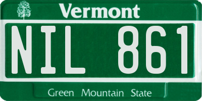 VT license plate NIL861
