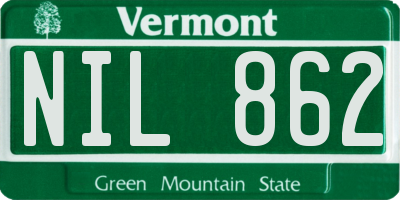 VT license plate NIL862