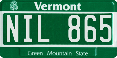 VT license plate NIL865