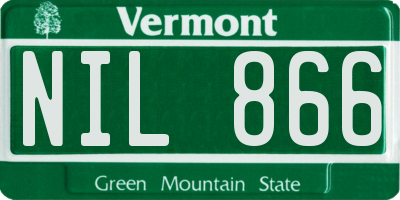 VT license plate NIL866