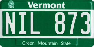 VT license plate NIL873