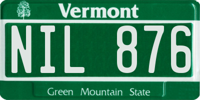VT license plate NIL876