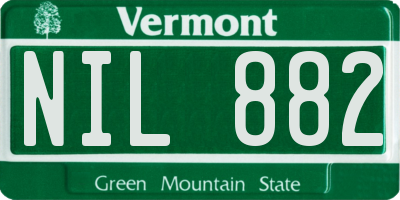 VT license plate NIL882