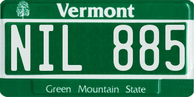 VT license plate NIL885