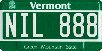 VT license plate NIL888