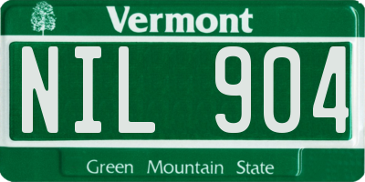 VT license plate NIL904
