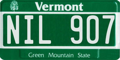 VT license plate NIL907