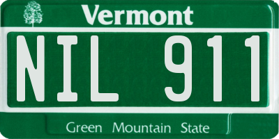 VT license plate NIL911