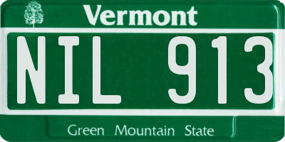 VT license plate NIL913