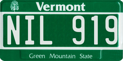 VT license plate NIL919
