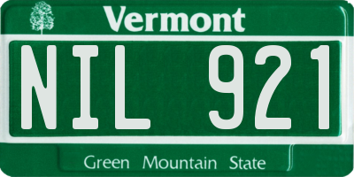 VT license plate NIL921