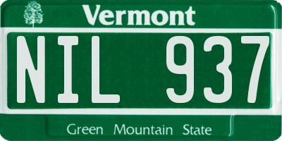 VT license plate NIL937