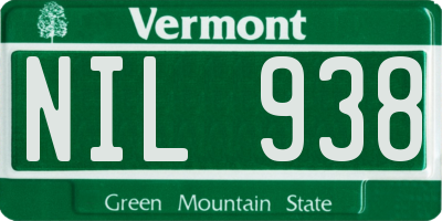 VT license plate NIL938