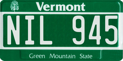 VT license plate NIL945