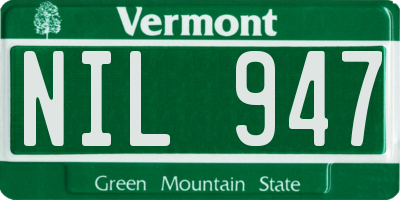 VT license plate NIL947