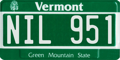 VT license plate NIL951
