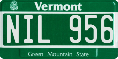 VT license plate NIL956