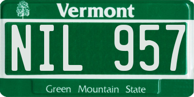 VT license plate NIL957