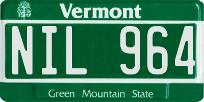 VT license plate NIL964